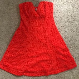 Coral/red/orange mini dress